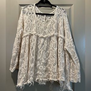 Free People crochet lace sweater tunic